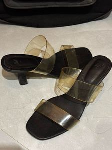 H&M Clear Strap Square Toe Heels