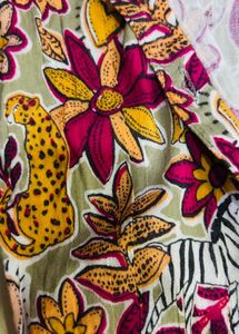 Vibrant Floral & Animal Print Dress Material