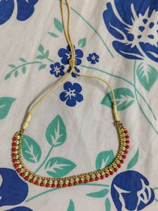 Set of 2 ~ Red &amp; Gold Pearl Necklaces