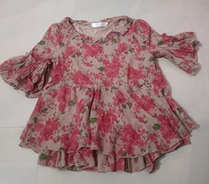 Floral Print Ruffled Blouse