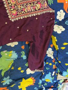 Embroidered Silk Kurta