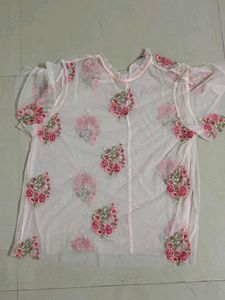 Embroidered Sheer Blouse