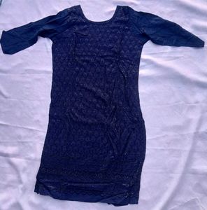 Stunning Navy Blue Sequined Kurta