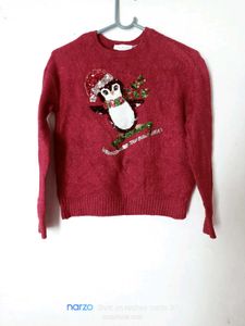 Girls' Christmas Penguin Sweater