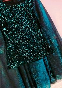 Elegant Green Sequin Lehenga Choli