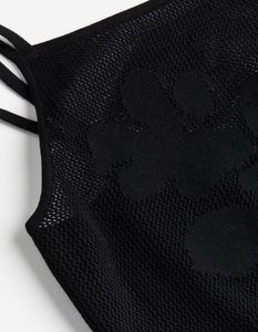 Black Mesh Floral Cami Top