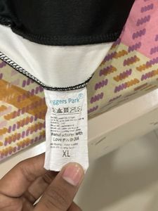 Black &amp; White Striped Track Pants