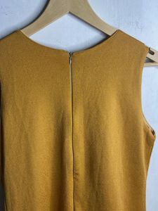 Mustard Lace-Up Bodycon Dress