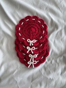 red ❤Crochet Coasters