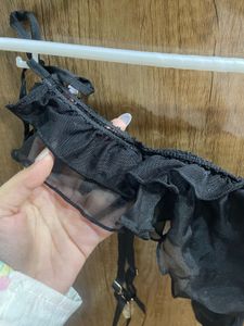 Black lace thongs