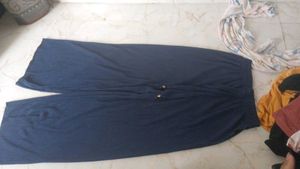 Blue Pleated Palazzo Pants