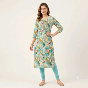 Blue Abstract Print Kurta