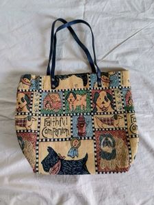 Tote Bag with Dog Print