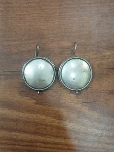 Silver Tone Round Dangle Earrings