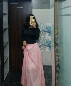Pink maxi skirt