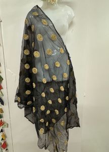 Black & Gold Polka Dot Duppata