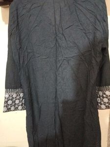 Embroidered Black Kurta