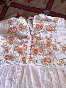 Embroidered Tiered Kurta