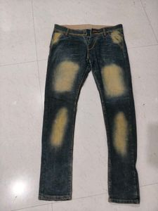 Men's Distressed Blue Jeans