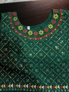 Embellished Emerald Green Blouse