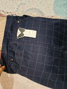 s Classic Navy Plaid Pants new with tags