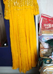 Stunning Yellow Embellished Maxi Gown