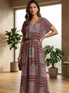 KAFFE Boho Print Maxi Dress