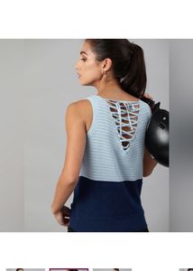 RoadsterCasual Sleeveless Self Design WomenBlue To