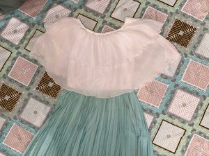 Pleated blue dress