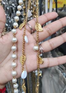 Boho Pearl & Gold Chain Jewelry Set