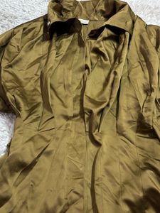 Elegant Satin Collared Blouse