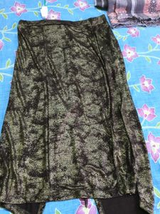 Sparkly Ruched Slit Skirt