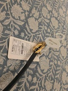 Stylish Black Belt with Gold Buckle