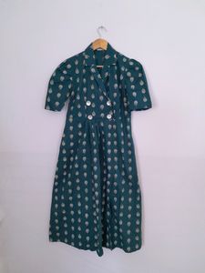 Sea Green Printed Dress (Women's)