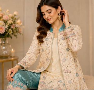 (M-L size)Elegant Embroidered Kurta Set