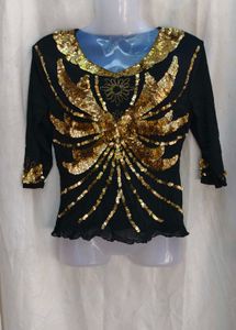 181212. Sequin Embellished Party Top