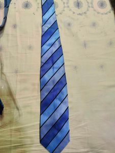Striped Blue Tie-100 % silk