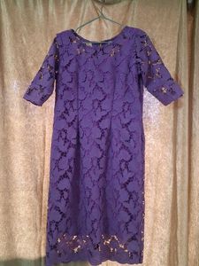 Elegant Purple Lace Dress