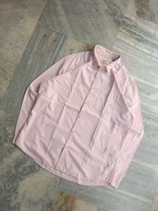 Men's Pink Checkered Casual Shirt