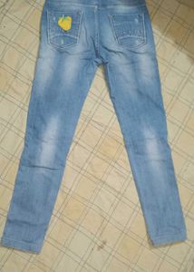 Embroidered Patch Denim Jeans