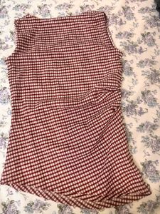 Red &amp; White Gingham Sleeveless Top