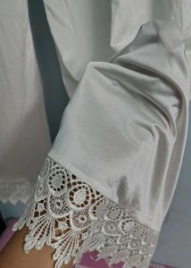 silk satin white plazo net presented fashionable
