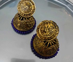 Golden Jhumka Earrings