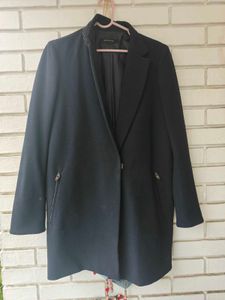 Women's Blue  Long Blazer Jacket