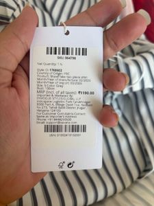 Striped Button-Up Shirt with Scarf Detail