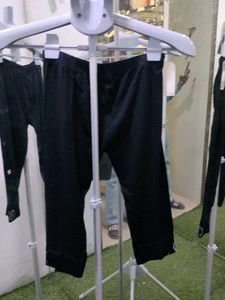 Black Capris with Embellished Hem