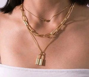 Chic Layered Gold Tone Necklace