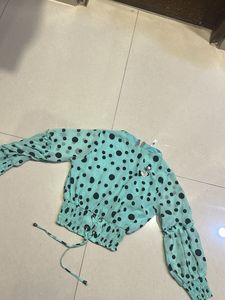 Stylish Polka Dot Crop Top