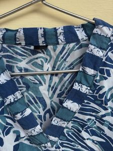 Blue &amp; White Print Top