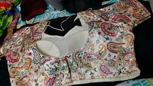 multicolour silk blouse